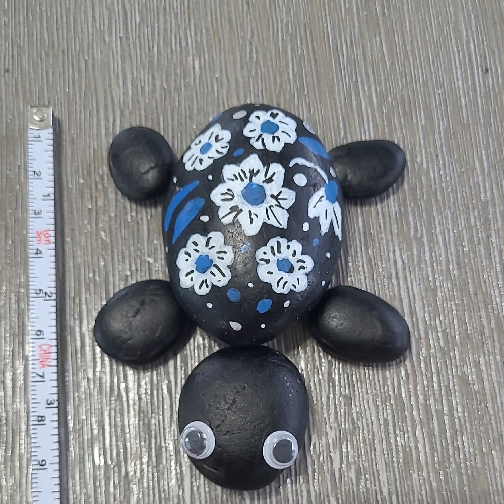 Hand-Painted Turtle Rock Decor